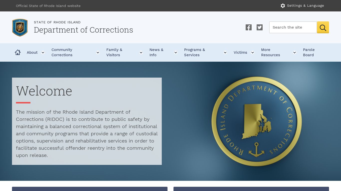 Welcome | Department of Corrections